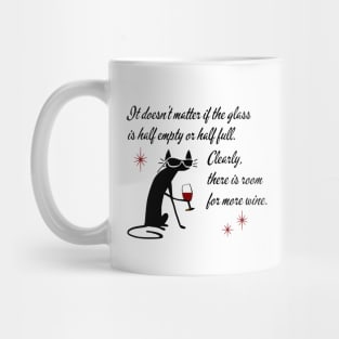 Room for More Wine Funny Quote with Black Cat Mug